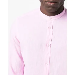 14 Camicia In Lino Collo Coreano