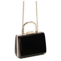 Abend-Clutch aus Lackleder in Schwarz