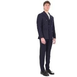 Abito gessato doppiopetto in lana comfort
