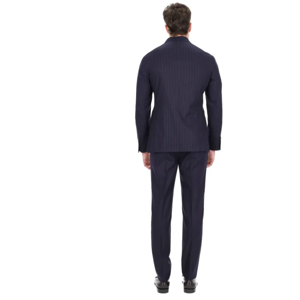 Abito gessato doppiopetto in lana comfort