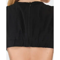 Abito tinta unita elegante con zip posteriore