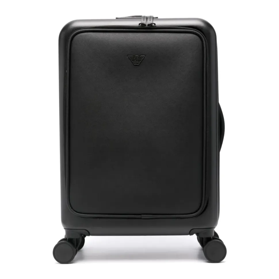 ABS Kabinentrolley mit Saffiano-Detail und Adler-Plakette