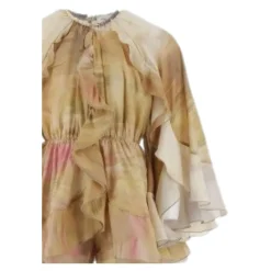 Abstraktes Muster Beige Jumpsuit Kleid