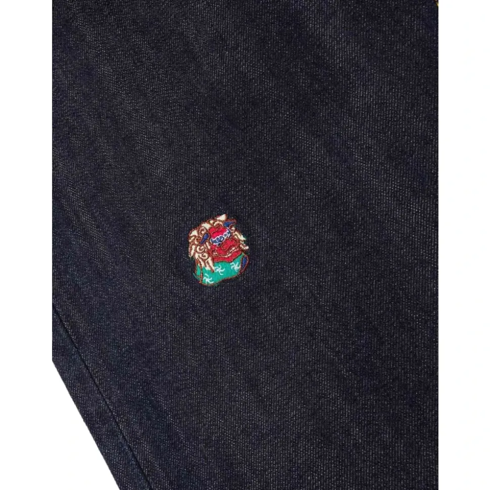 Allover Brand Embroidery Regular Fit Jeans