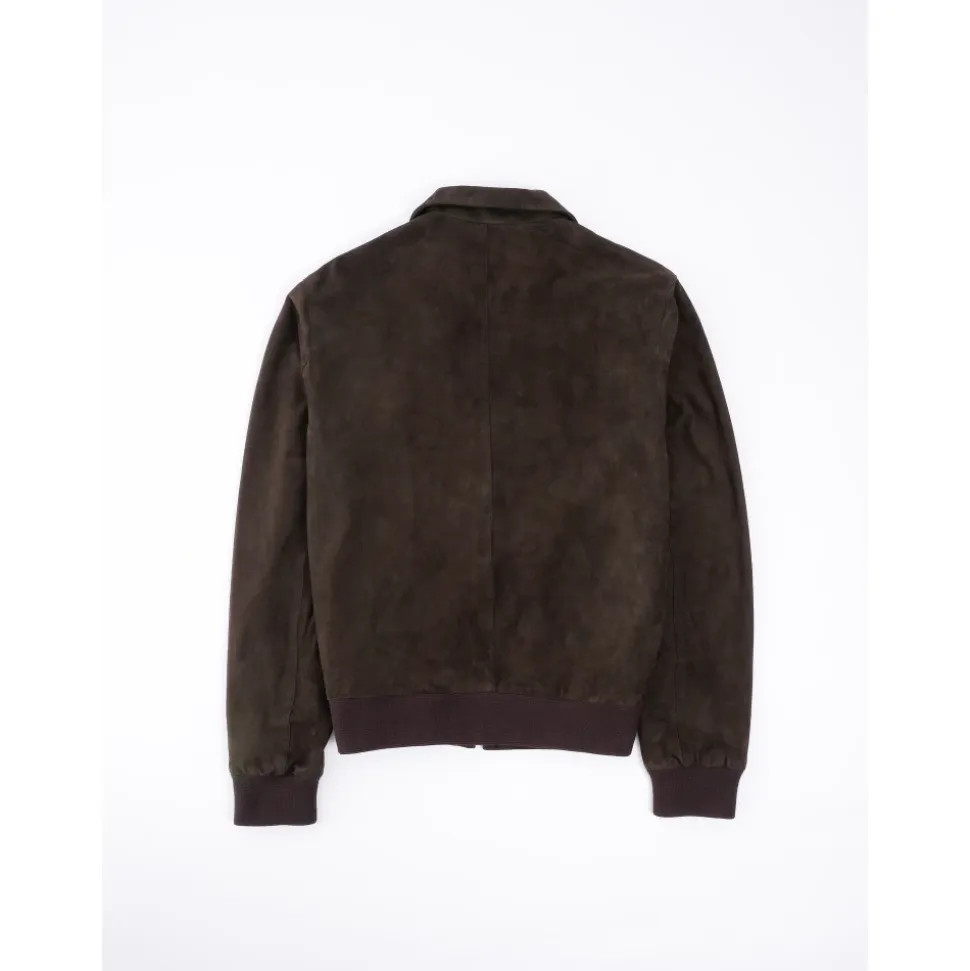 Ardesia Graue Leder Bomberjacke