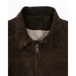 Ardesia Graue Leder Bomberjacke