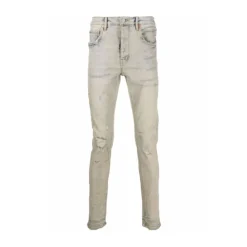 Ash Blue Skinny Cut Distressed Denim