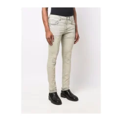 Ash Blue Skinny Cut Distressed Denim