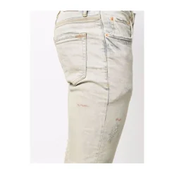Ash Blue Skinny Cut Distressed Denim
