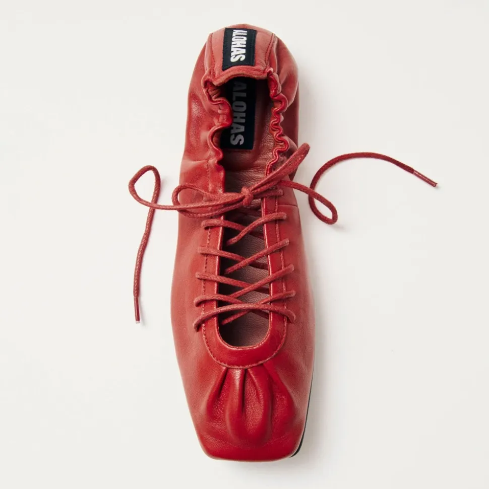 Aureline Ballerinas aus rotem Leder