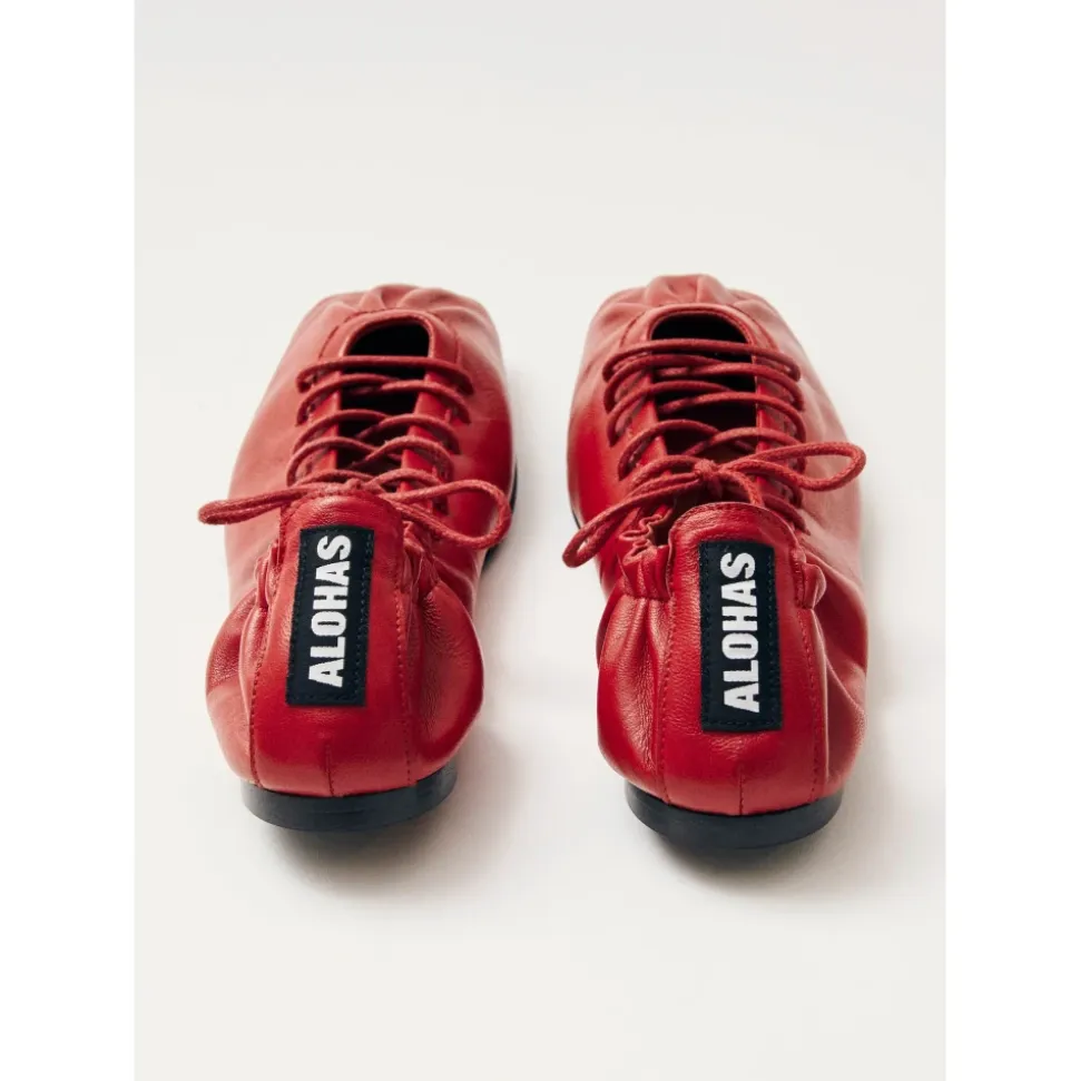 Aureline Ballerinas aus rotem Leder
