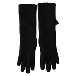 Authentische Handschuhe, Mittelarm Länge, Schwarz/Grau, Hergestellt in Italien