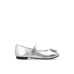 Ballerinas aus Nappaleder mit Brosche