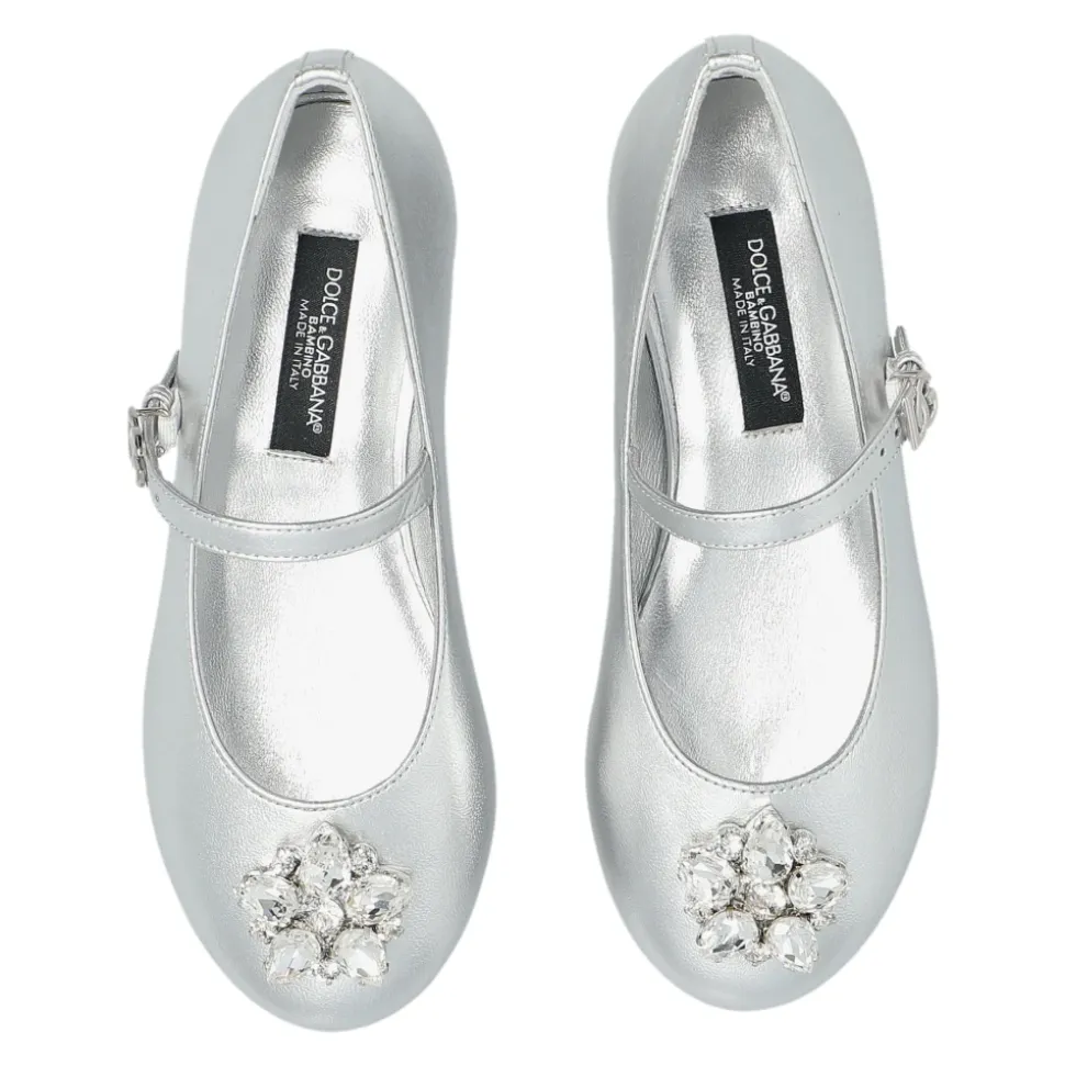 Ballerinas aus Nappaleder mit Brosche