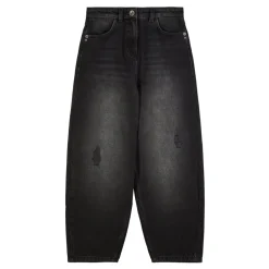 Barrel Fit Schwarze Hose