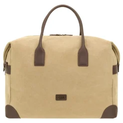 Baumwoll- und Leder-Duffle-Bag