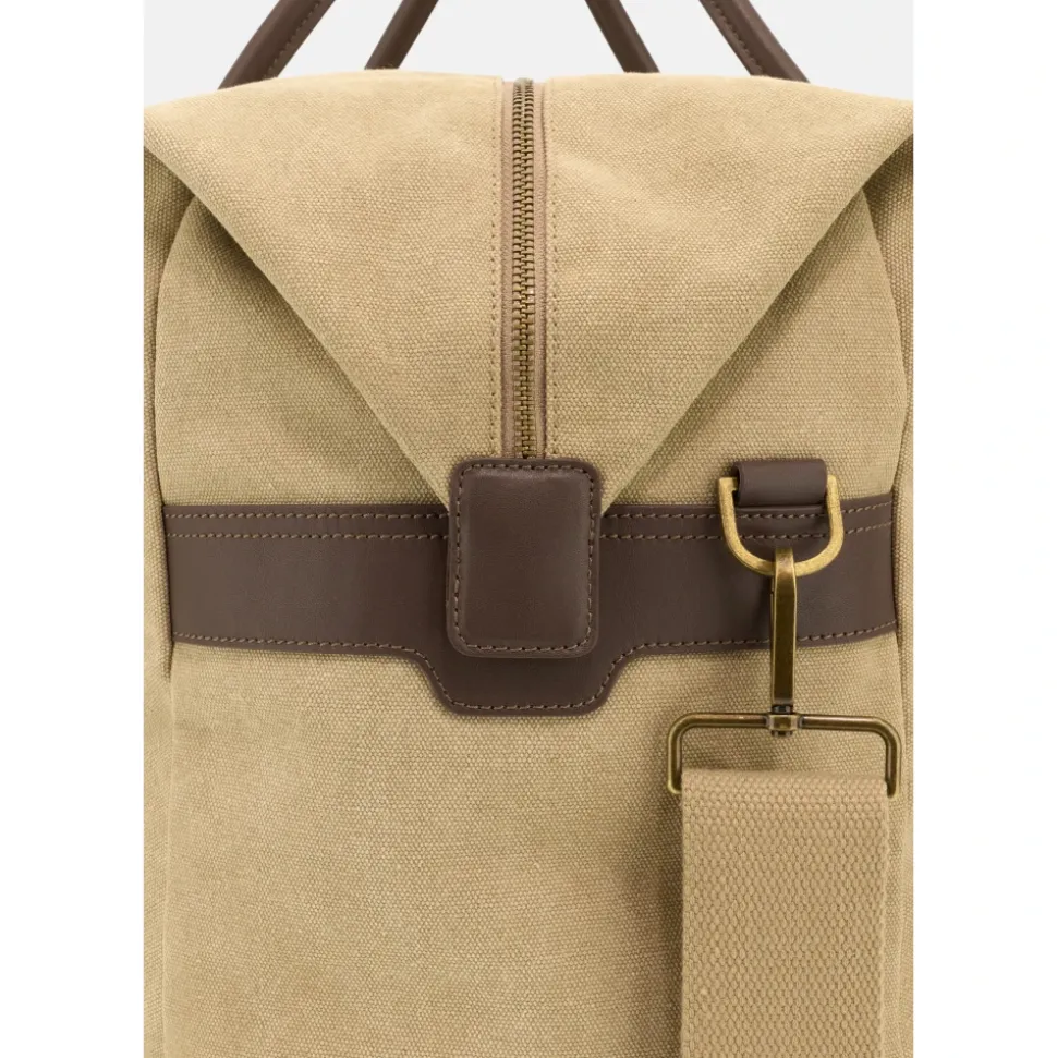 Baumwoll- und Leder-Duffle-Bag