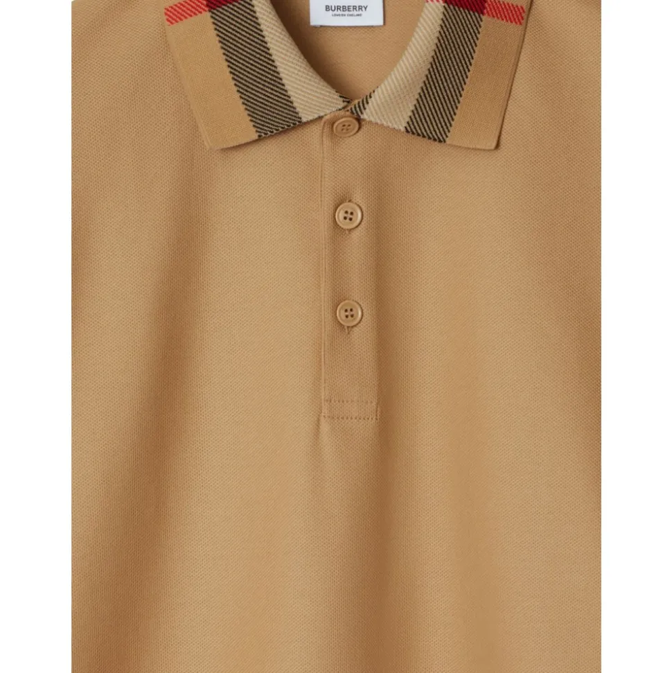 Baumwoll-Polohemd mit Karokragen