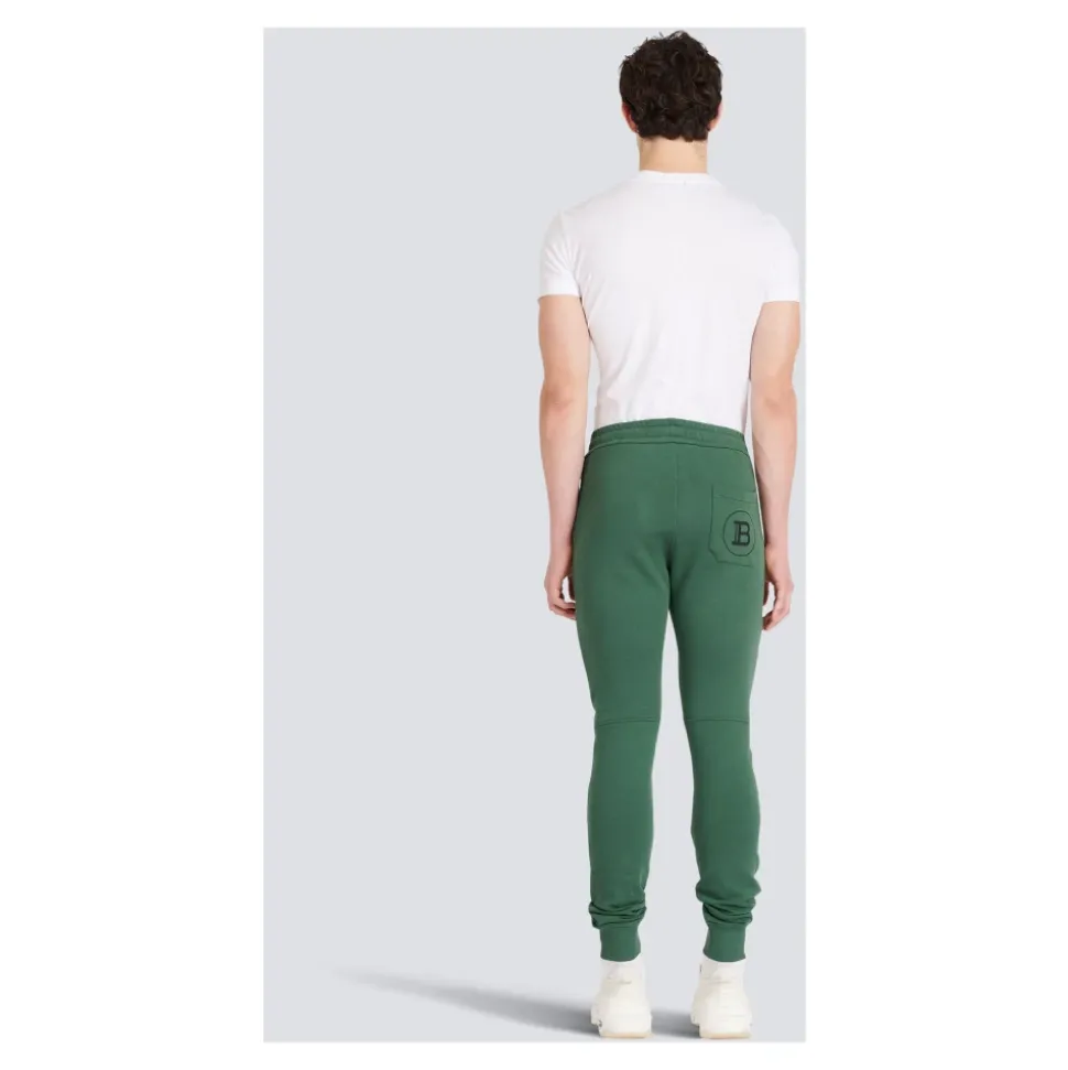 Baumwoll-Sweatpants mit flockigem Paris-Logo