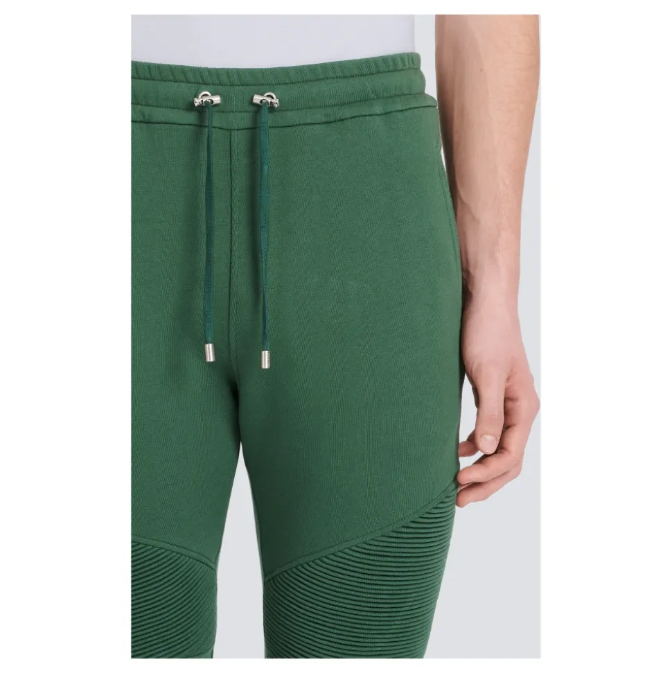 Baumwoll-Sweatpants mit flockigem Paris-Logo