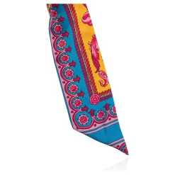 Bedrucktes Twill-Haargummi mit Schal und Schleife