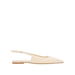 Beige Ballett Flats mit spitzer Zehenpartie