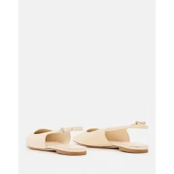 Beige Ballett Flats mit spitzer Zehenpartie