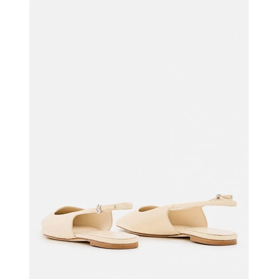Beige Ballett Flats mit spitzer Zehenpartie