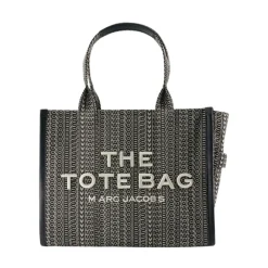 Beige Baumwoll-Tote-Tasche mit Lederfutter