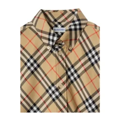 Beige Baumwoll-Twill-Knopfhemd