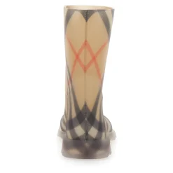 Beige Gummistiefel mit Karomuster