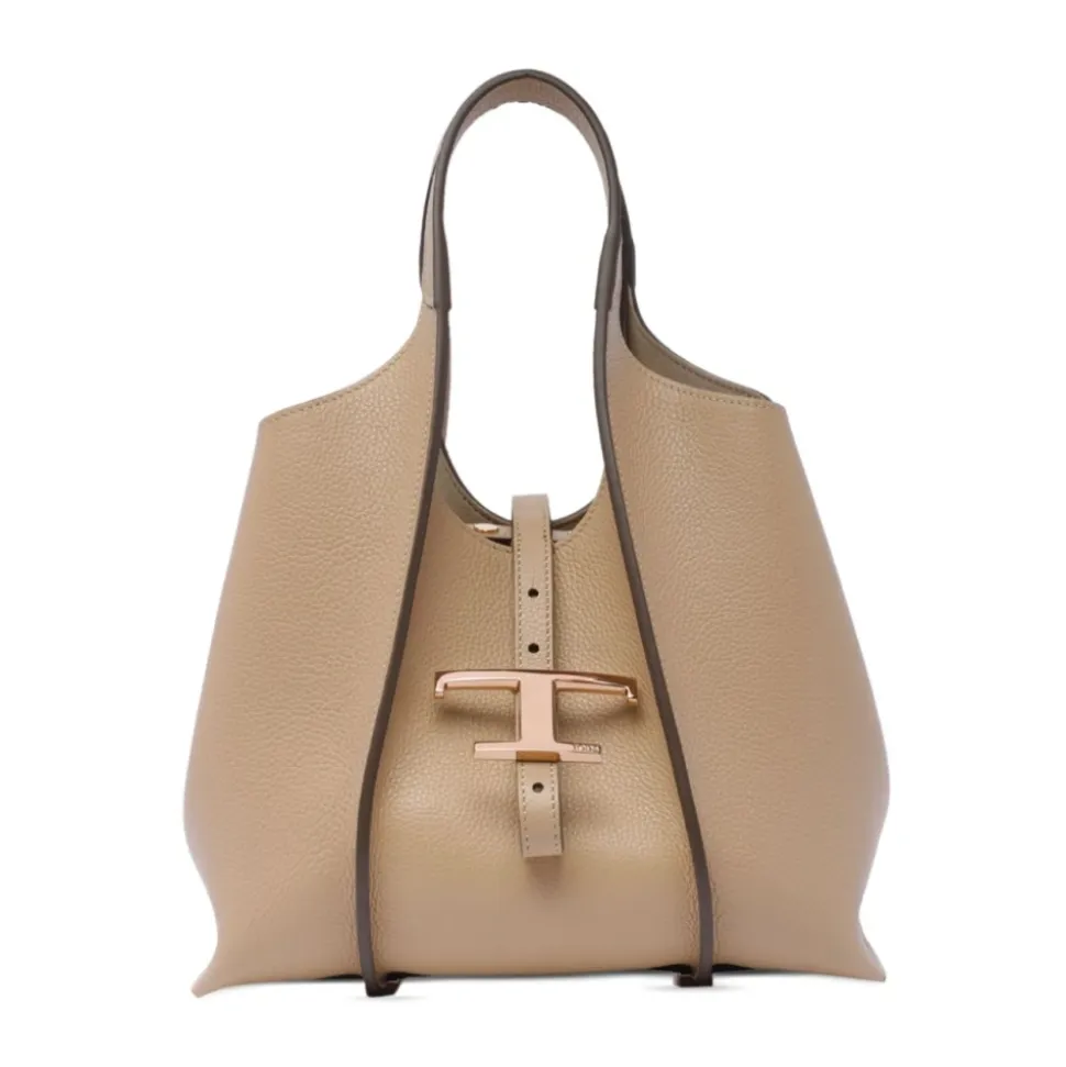 Beige Handtasche mit Abnehmbarer Tasche
