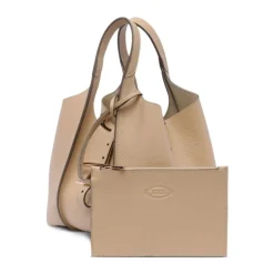 Beige Handtasche mit Abnehmbarer Tasche