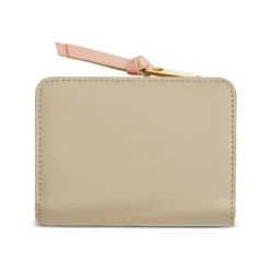 Beige Leder Geldbörse mit Kartenfächern
