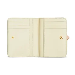 Beige Leder Geldbörse mit Kartenfächern