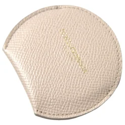 Beige Leder Runder Logo Handspiegelhalter
