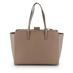 Beige Leder Tasche mit Gold Details