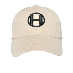 Beige Leinen Logo Cap