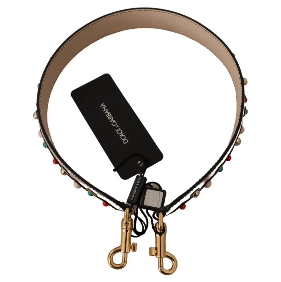 Beige Roter Acryl Leder Handtaschengurt