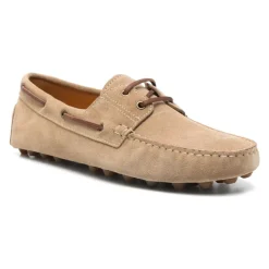 Beige Wildleder Flache Schuhe