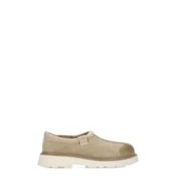 Beige Wildleder Flache Schuhe