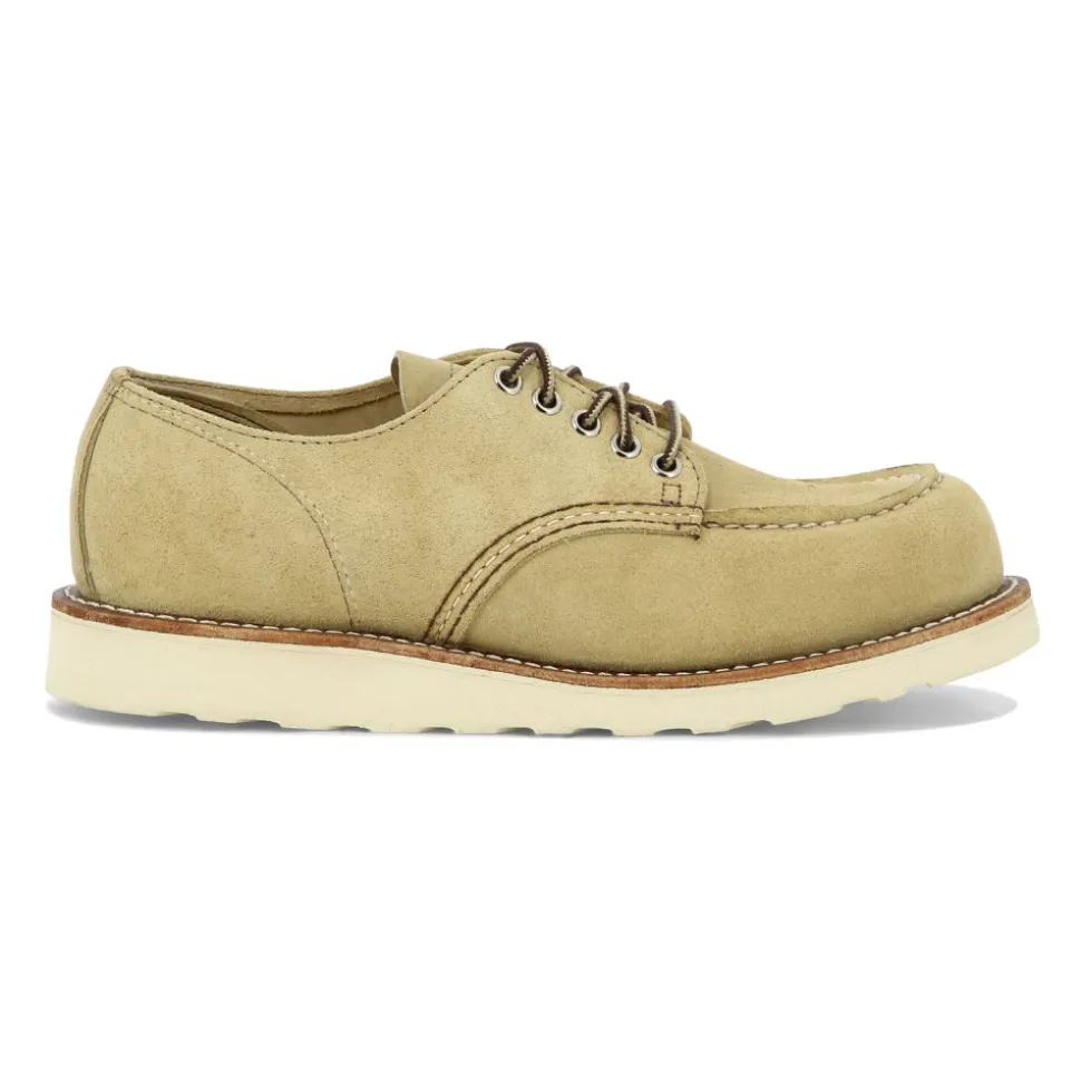 Beige Wildleder Oxford Schnürschuhe