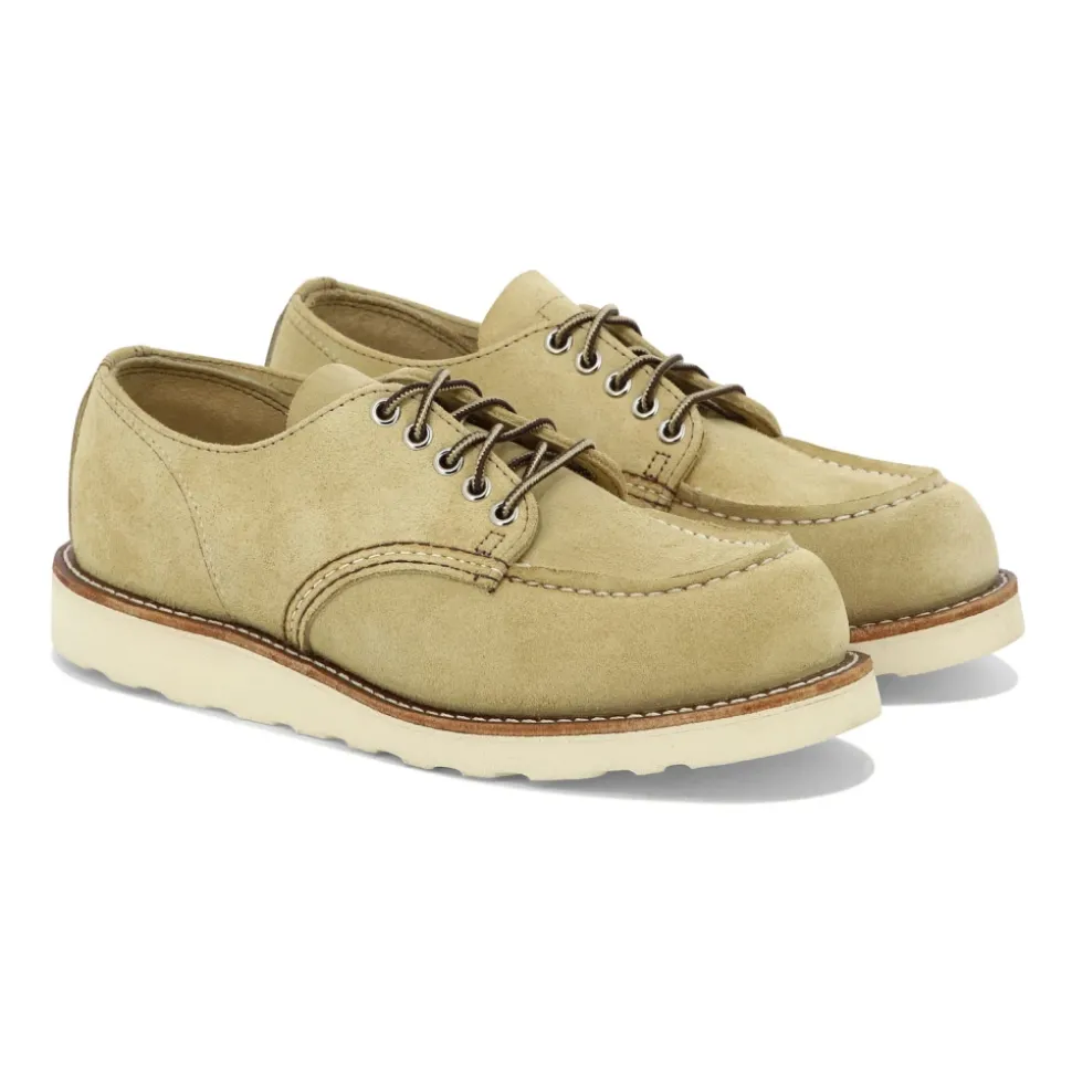 Beige Wildleder Oxford Schnürschuhe