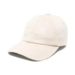 Beiger Wollfilz bestickter Logo Hut