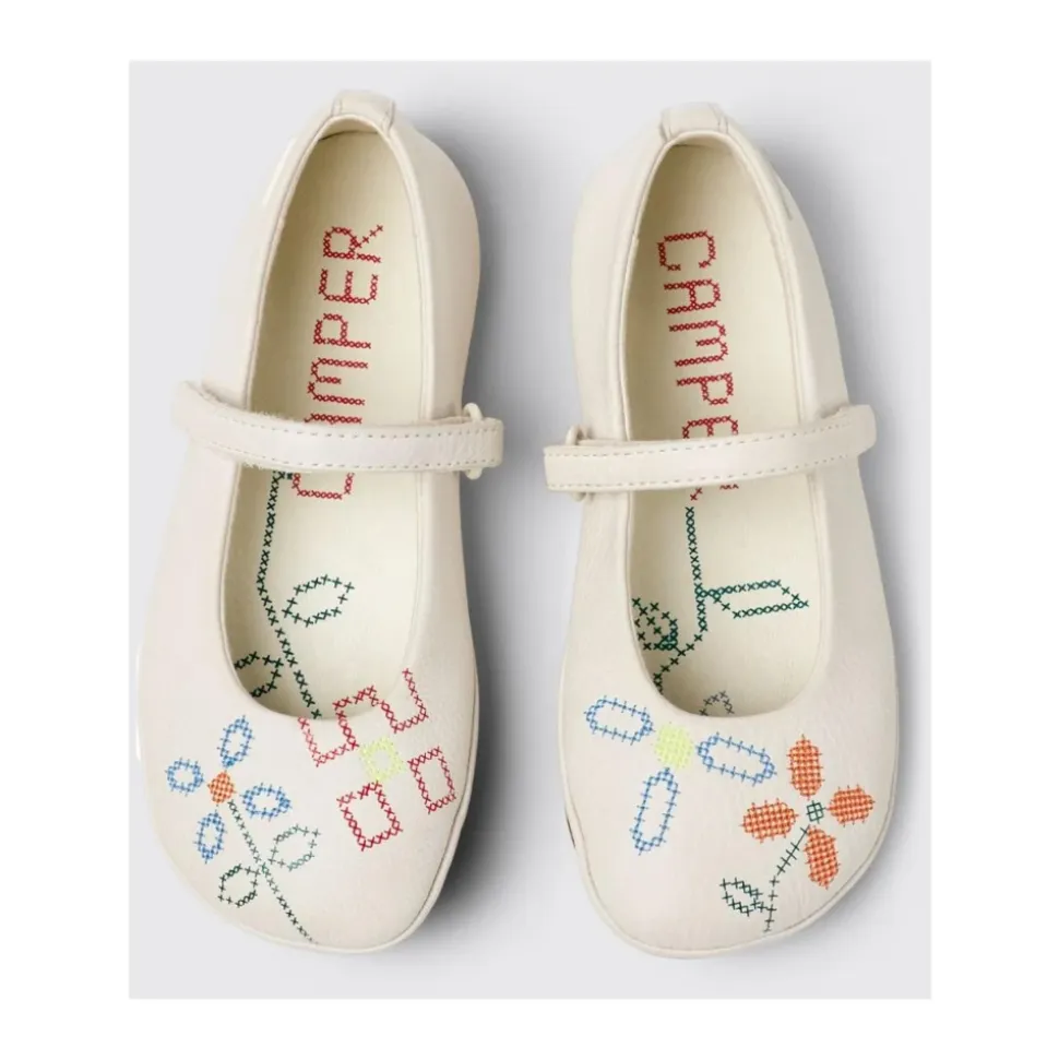 Bestickte Lederballerinas