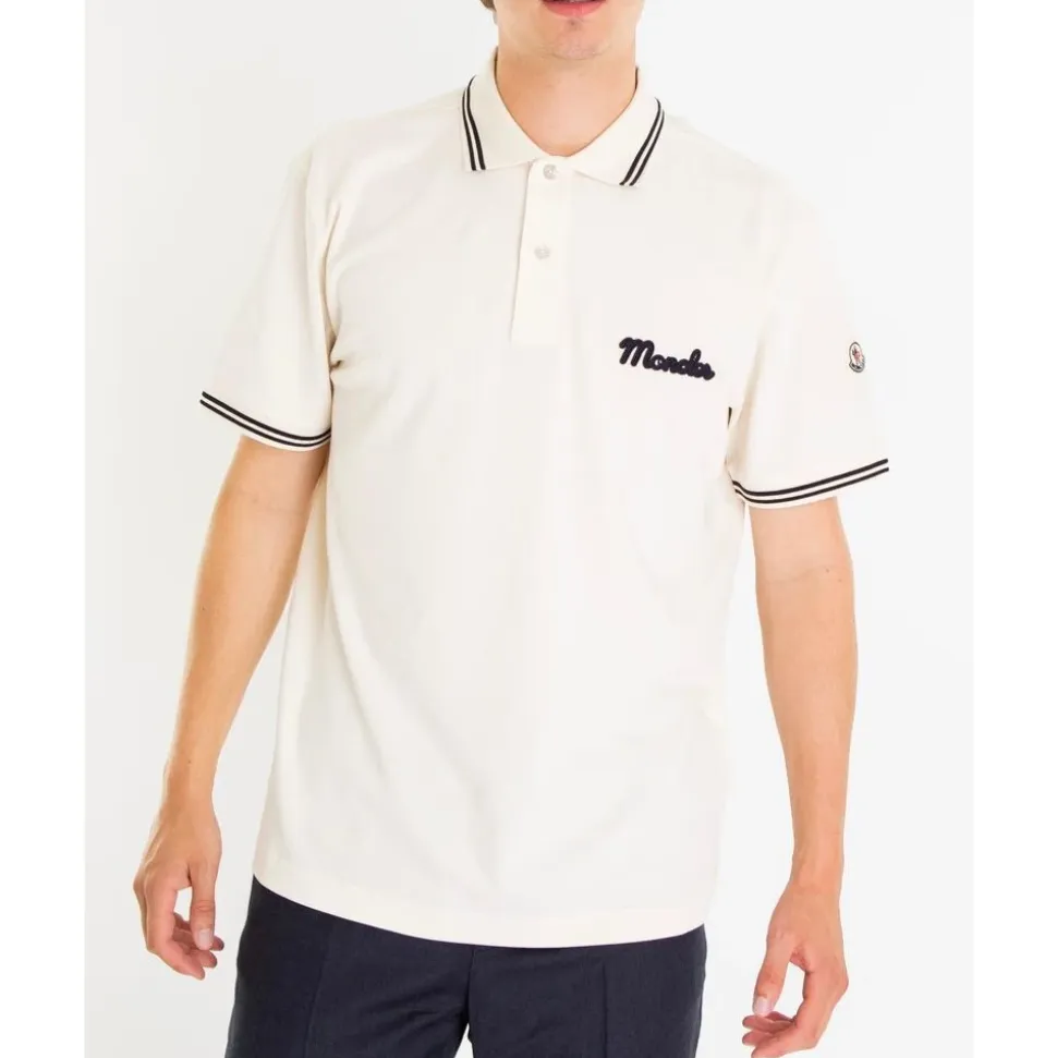 Besticktes Logo-Polo in Weiß