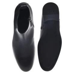 Black leather ankle boots