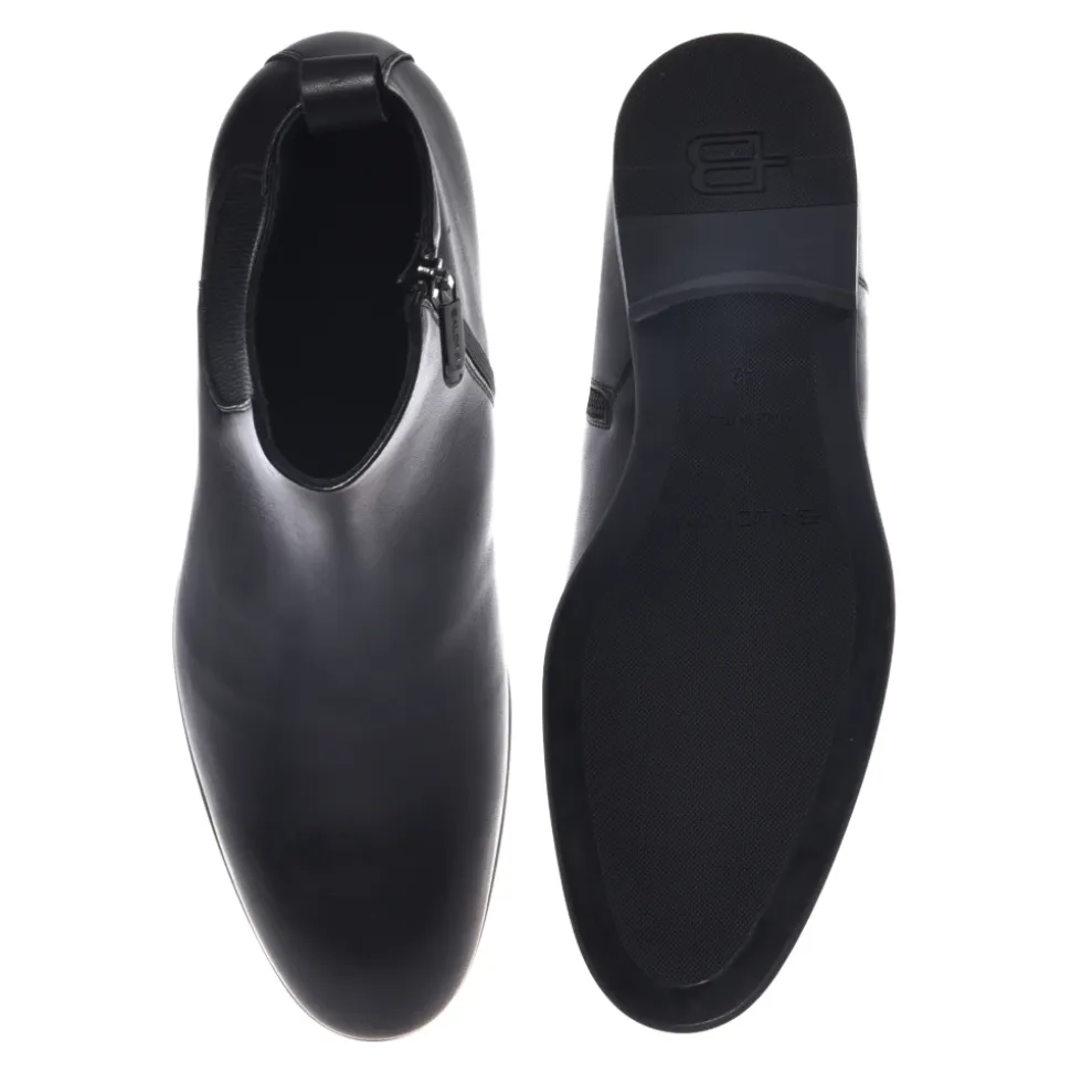 Black leather ankle boots