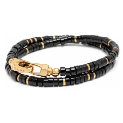 Black Onyx Heishi Wrap Bracelet