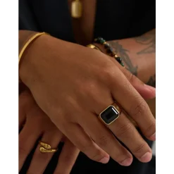 Black Zircon Signet Ring